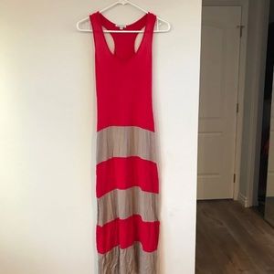 Red and Taupe Dress